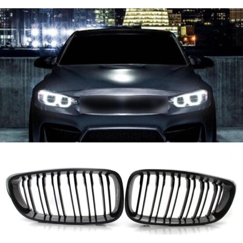 2Pcs Car Carbon Grain Gloss Black Front Grille 51137294803/51137294804 for BMW 3 Series GT F34 GT 2014-2017