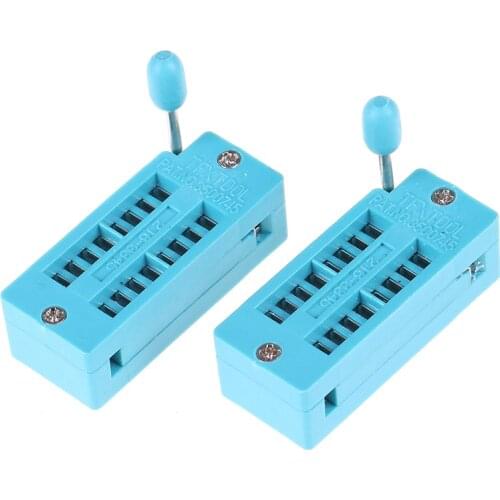 2pcs/lot Dip16 Zif Zip Ic Socket 16p Dip Chip Test Adaptor PCB 16 Pin Dip-16 16pin 2.54mm Pitch Connector