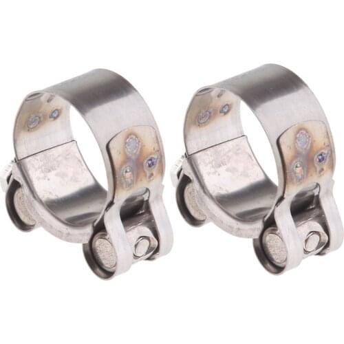 2 Pieces Motorcycle Exhaust Clamp / Clip / Bracket / Banjo StainlessSteel