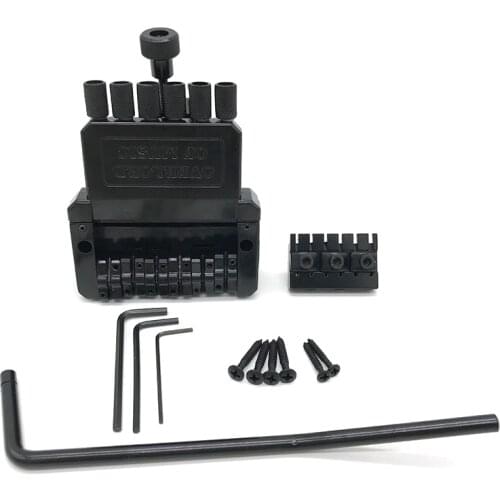 6 String Zinc Alloy Electric Guitar Bridge String Board Headless Guitar Tailpiece Replacement Kit Luthier Repair Tool