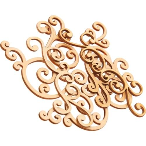 8x Wooden Flourishes Shapes Decor Craft Scrapbooking Wood Gift Embellishment