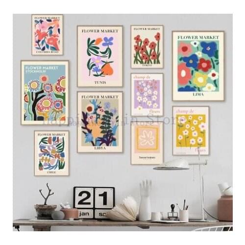 Abstract colorful flowers 5D diy diamond painting Matisse Japanese wall art full diamond painting cross stitch kit home decor
