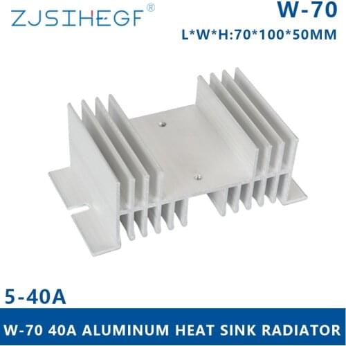 Aluminum Heat Sink Dissipation Radiator W-70 Din rail Mount with for 10a 25a 40a Solid State Relay SS