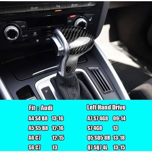 Car Styling Center Console Gearshift Handle Cover Decoration Sticker Trim For Audi A4 S4 B8 A5 S5 A6 S6 A7 S7 Q5 Q7 Carbon Fiber