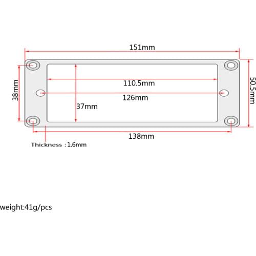 Bass Electric Guitar Flat Base Metal Pickup Humbucker Ring / Mounting Inside Frame Size:151*50.5*1.6mm
