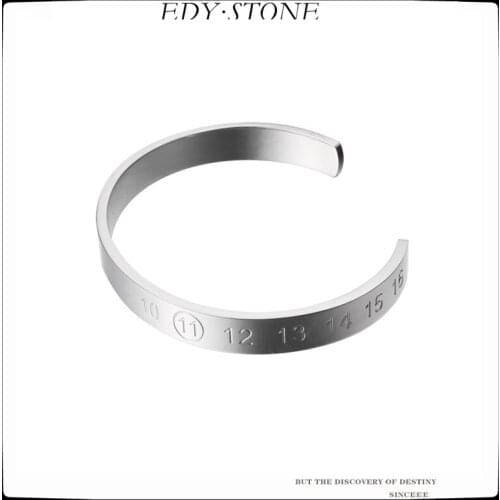 EDY 21SS Punk Trend Temperament Titanium Steel Metal Number Opening Bracelet For Couples Men Women Girls Party Jewelry Gift