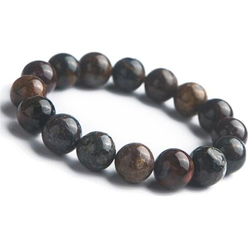 Natural Genuine Pietersite Gems Stone Big Stretch Healing Crystal Bracelets Woman Men Powerful Natural Stone Bracelet 14mm