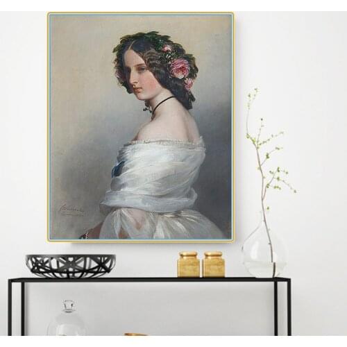 Citon Winterhalter《Lady Constance Leveson-Gower》Canvas Art Oil painting Artwork Poster Picture Wall Decor Modern Home Decoration