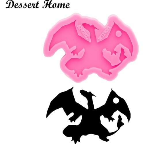 DY0630 Glossy Resin Pegasus Keychain Mold , Horse Silicone Molds for DIY Epoxy Jewellery Making, Dragon Silicon Clay Molds