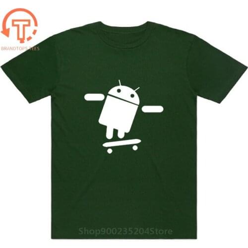 Funny Printed Android Skateboard T Shirt PC Electronic Game PS4 Xbox Fans Boys Best T-shirt Men Urban Travel Surfing Cotton Tees