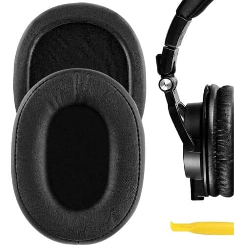 Geekria QuickFit Protein Leather Replacement Ear Pads for Audio Technica ATH-M50X Headphones Earpads, Headset Ear Cushion