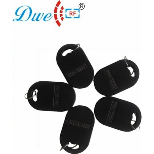 DWE CC RF Access Control Card TK4100 125khz 13.56mhz MF rfid Reader tags Black Keyfobs For RFID Card Reader K011