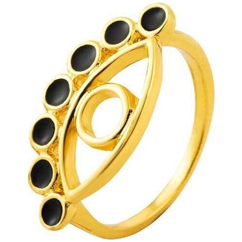 2019 New Minimalist Lovely Heart Hollow Evil Eye Rings For Women Ladys Gold Silver Color Heart Evil Eye Finger Ring