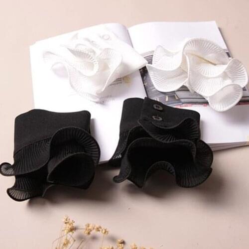 Hot Sale Decorated Cuff Fake Sleeves Autumn Winter Wild Sweater Decorative Sleeves Flounces Wrist Sleeves Lace Pleated Wrist