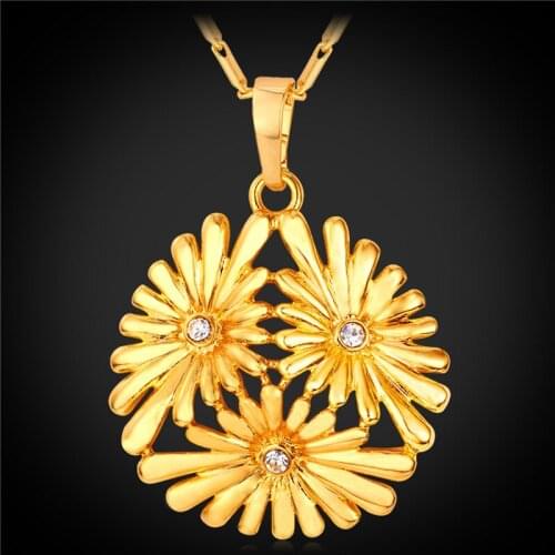 Gold Color Pendants & Necklaces Party Gift 2016 New Trendy Daisy Flower Jewelry For Women Necklace P1575