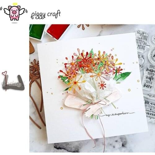 Piggy Craft metal cutting dies cut die mold Hug hands loving bouquet Scrapbook paper craft knife mould blade punch stencils dies