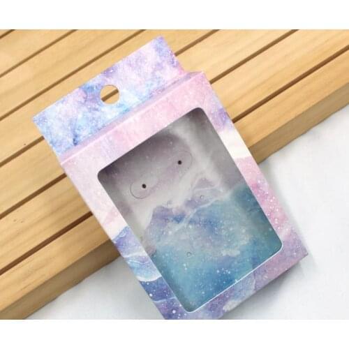 Marble Paper Jewelry Package Boxes with Clear PVC Window Mini Hanging Necklace Earring Display Boxes SN3565