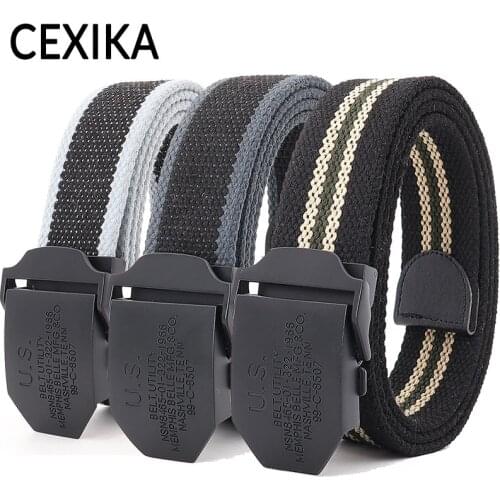 Men Black Automatic Buckle Canvas Belt 130 140 150 160 170cm Plus Large Big LONG Size 25 Colors Military Tactical Belts Jeans
