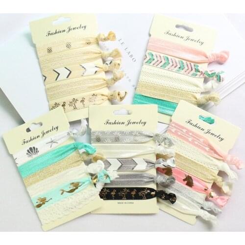 Newly Elastic Hair Bands Ladies Hair Accessories Women Knot Popolar Hair Ties Printed Hair Rope Bracelet Scrunchie Headwear