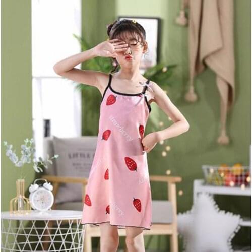New Girl Nightdress Baby Pajamas Princess Nightgown Kids Home Dress Silky Summer Dresses Girl Sleepwear pyjamas kids