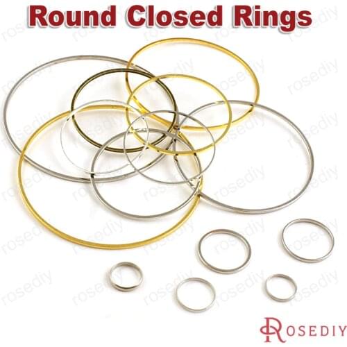 Wholesale 8mm 9mm 10mm 14mm 20mm 25mm 30mm 40mm 50mm 80mm Round Copper Closed Ring Diy Findings(JM6438)
