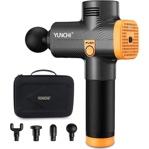 Phoenix A2 Yunchi Logo Black Massage Gun Deep Relaxtion Muscles Professional Massager Electric Therapy Low Noisy 3 Levels Speed