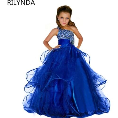 Girls Dress Ball Gown And Blue Tulle Applique Wedding Girl Wear First Communion Dress Vestidos De