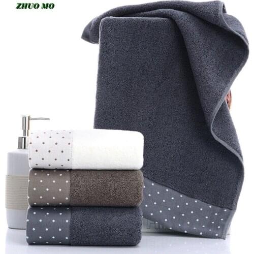 2pcs Hot Large 100% Cotton Face Towels Shower Towel 35*75cm Home Bathroom Hotel For Adults Kids 3 Colors Travel Home Gifts F26