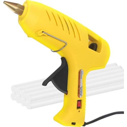Professional Hot Melt Glue-Gun Dual Power 60W 100W Brass Nozzle with LED Lamp 8pcs Glue Sticks for DIY Arts & Crafts Projects