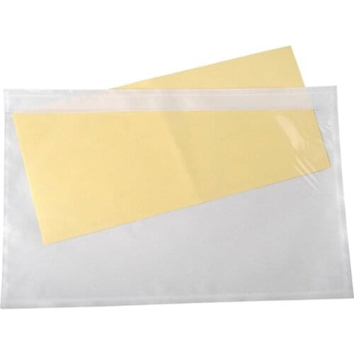 100pcs Self-Adhesive Packing List Envelopes Transparent Packing List Pouches for Invoice Shipping Label