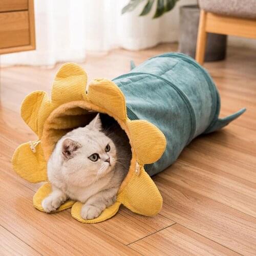 Collapsible Warm Vegetable Shaped Cat Tunnel Tube Bed Interesting Toys for kitten Bunnies Pet Supplies