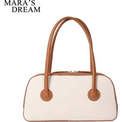 Maras Dream Women Underarm Bag Canvas Ladies Stray bag Shoulder Bags Fashion Splicing Purse Handbags Niche Design Simple Style