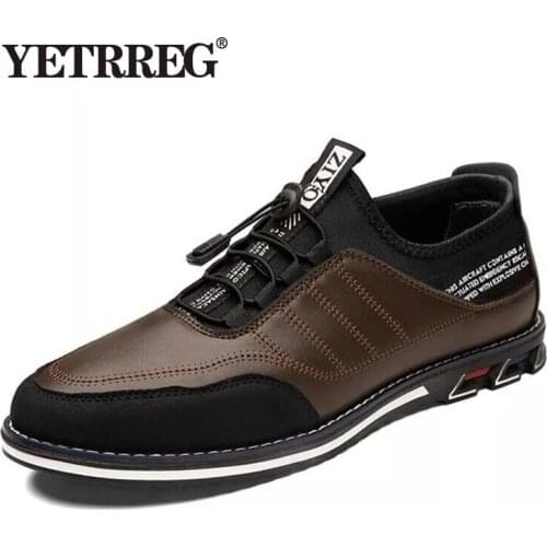 Brand Men Casual Shoes High Quality Leather Mens Shoes Comfortable Breathable Boat shoes Men Business Shoes Zapatillas Hombre