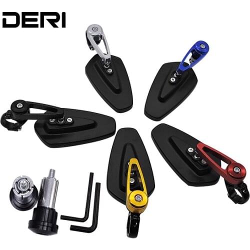 22mm Unviersal Parts Motorcycle Rear View Aluminum Black Handle Bar Side Rearview Mirrors Moto Retrofit Styling Safe Driving