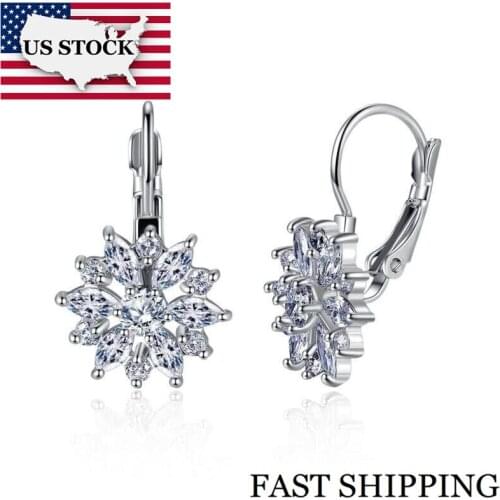 US STOCK Uloveido Sunflower Earing Stud Earring Cubic Zirconia Earrings For Women Wedding Earings Fashion Jewelry 15% Off BME117