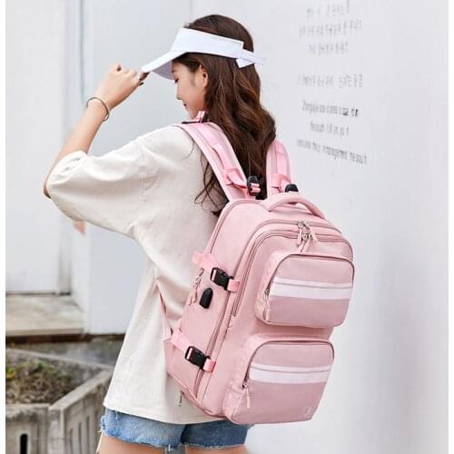 Women Backpack 15.6 Inch Girl USB Charging Laptop Backpack Anti Theft Bag Independent Shoe Bag Travel Business Backpack Mochila
