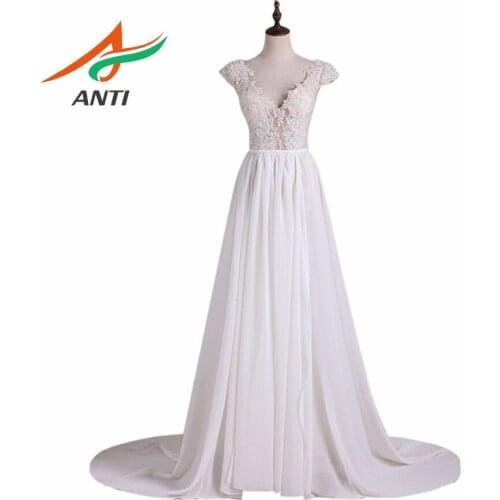 ANTI Elegant V-Neck Beading Evening Dresses Long Crystal A-Line Robe De Soiree Formal Evening Gowns Vestido De Festa Dresses