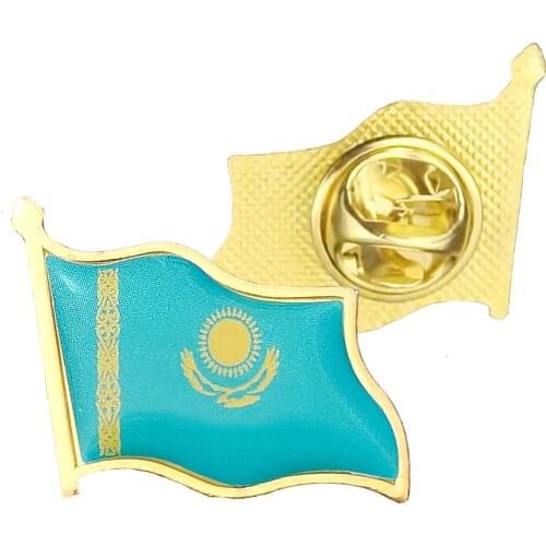 Kazakhstan Flag Brooch Beautifully Enamel Pins Zinc Alloy Badge