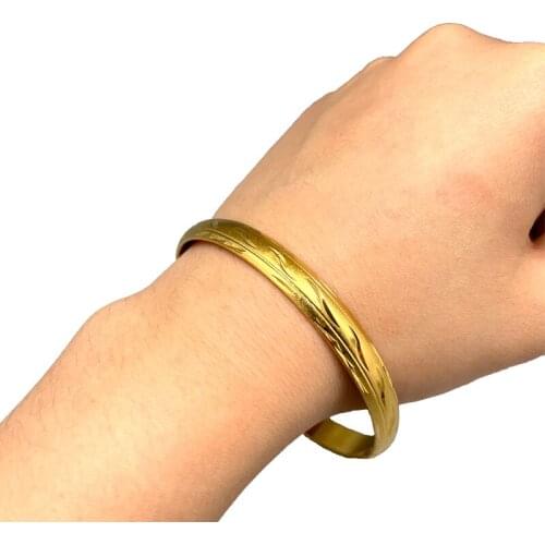 1Pcs Bangles Dubai Gold Color Bangles For women African bridal Wedding Jewelry gifts bracelet jewelley