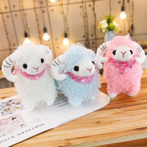 1pc 20/25CM Kawaii Scarf Alpacasso Sheep Plush Toy Soft Plush Llama Stuffed Lovely Alpaca Toy for Children Kids Girls Xmas Gift