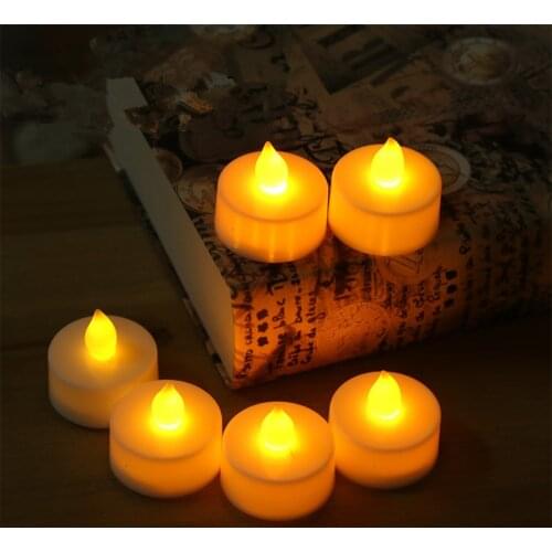 10pcs Flickering Flameless LED Tea light Flicker Tea Candle Light Party Wedding Candels Safety Home Decoration