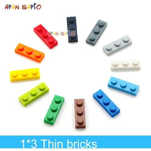 160pcs DIY Building Blocks Thin Figures Bricks 1x3 Dots 12Color Educational Creative Size Compatible With 3623 Toys for Children
