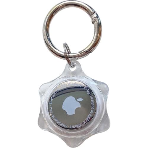 2PCS Transparent TPU Case For Apple Airtag Anti-scratch Anti-lost Protective Cover For Air Tag Locator Tracker case with Keyring