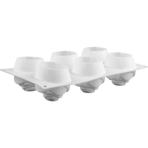 20pcs/lot 6 rose flowers silicone mold Candy Chocolate 3D Rose cake Moulds DIY Cake Baking Mould