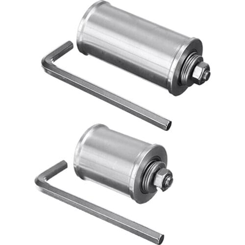 30/50mm Double Bearing Driving Wheel Belt Sander Conveyor Guide Wheel With 8mm Shaft Rod / Wrench