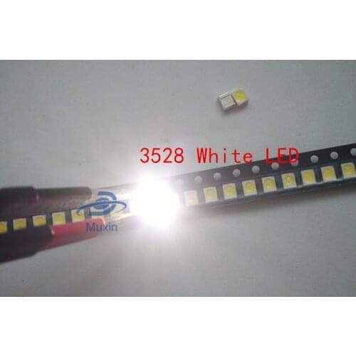 3528 LED SMD 100pcs White Chip PLCC2 PLCC4 Ultra Bright Surface Mount 20mA 3V 7-8LM Light-Emitting Diode LED 1210 SMT Lamp Light