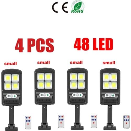 4pcs tabular oblong 48 LED Solar Light Outdoors Motion Sensor solar Wall Lamp Waterproof Spotlights Garden Decor Emergency Stree