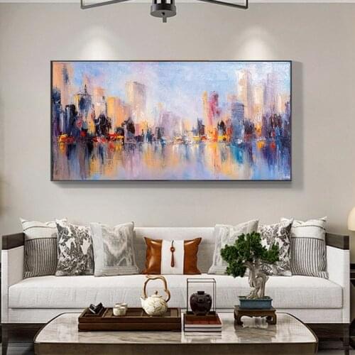Abstract City View Canvas Painting Modern Graffiti Art Posters and Prints Wall Art Pictures for Living Room Home Decor Unframed