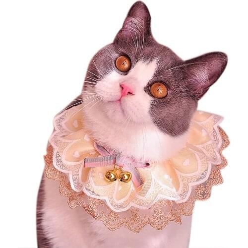 Cat Dog Bandana Bibs Cute Lovely Bowknot Bell Scarf Collar Adjustable Pet Neckerchief Saliva Towel For Small Medium Large Dogs