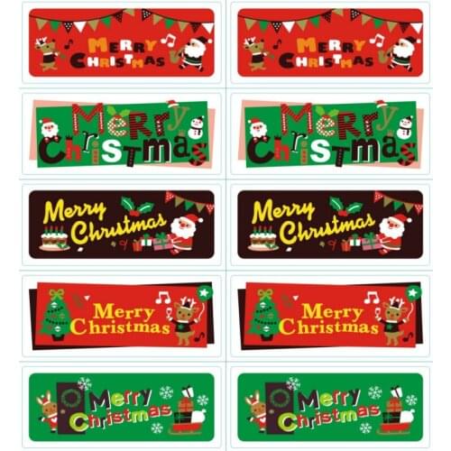 Free shipping1000pcs/lot Multifunction Rectangular Christmas Snowman Elk For Christmas Stickers Gift Kraft Party Seal Stickers